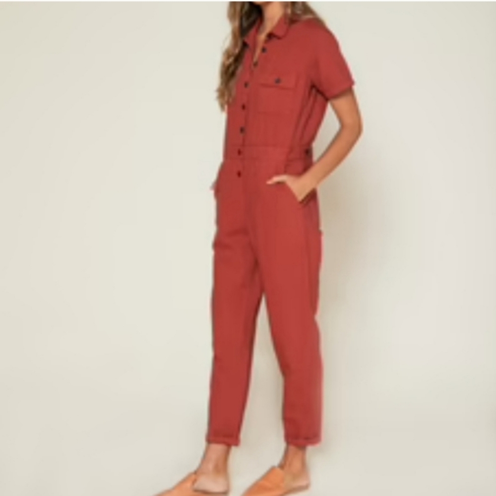 Outerknown S.E.A. jumpsuit in rust